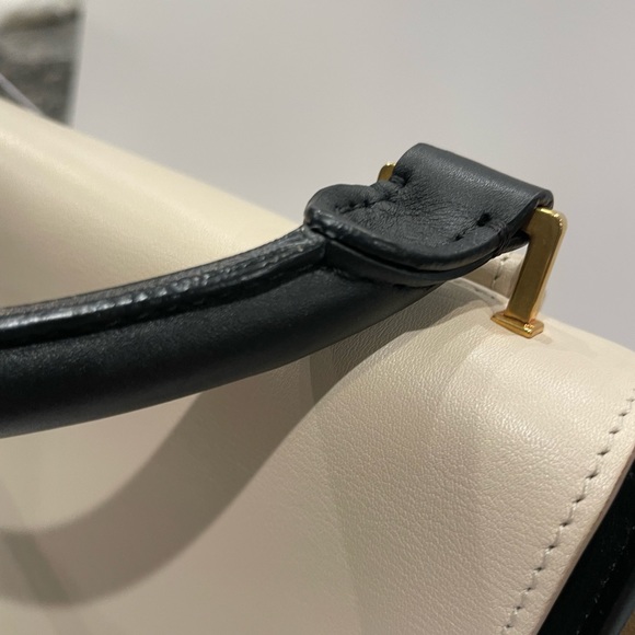 ICONIC☆Vintage Celine Trapeze - Tricolor Ivory Flap/Khaki/Black☆NWT - Picture 5 of 15